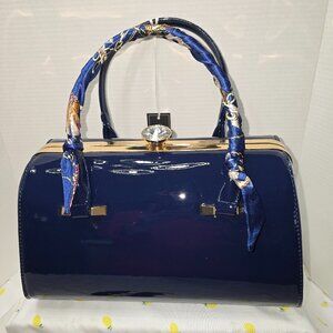 La Terre Jewel-Top Patent Chic Satchel